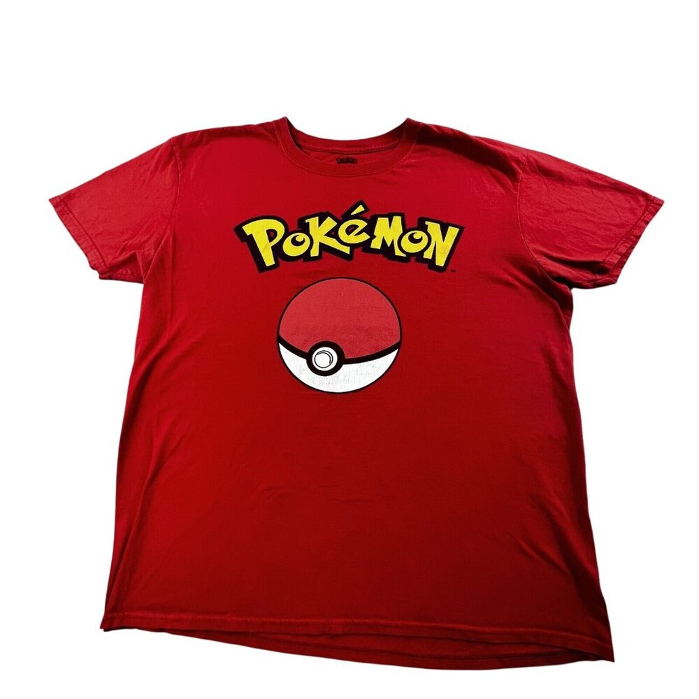 Pokémon Poke Ball Shirt Men's XL Red Anime Cartoon Catch em All Trainer Ash Y2K